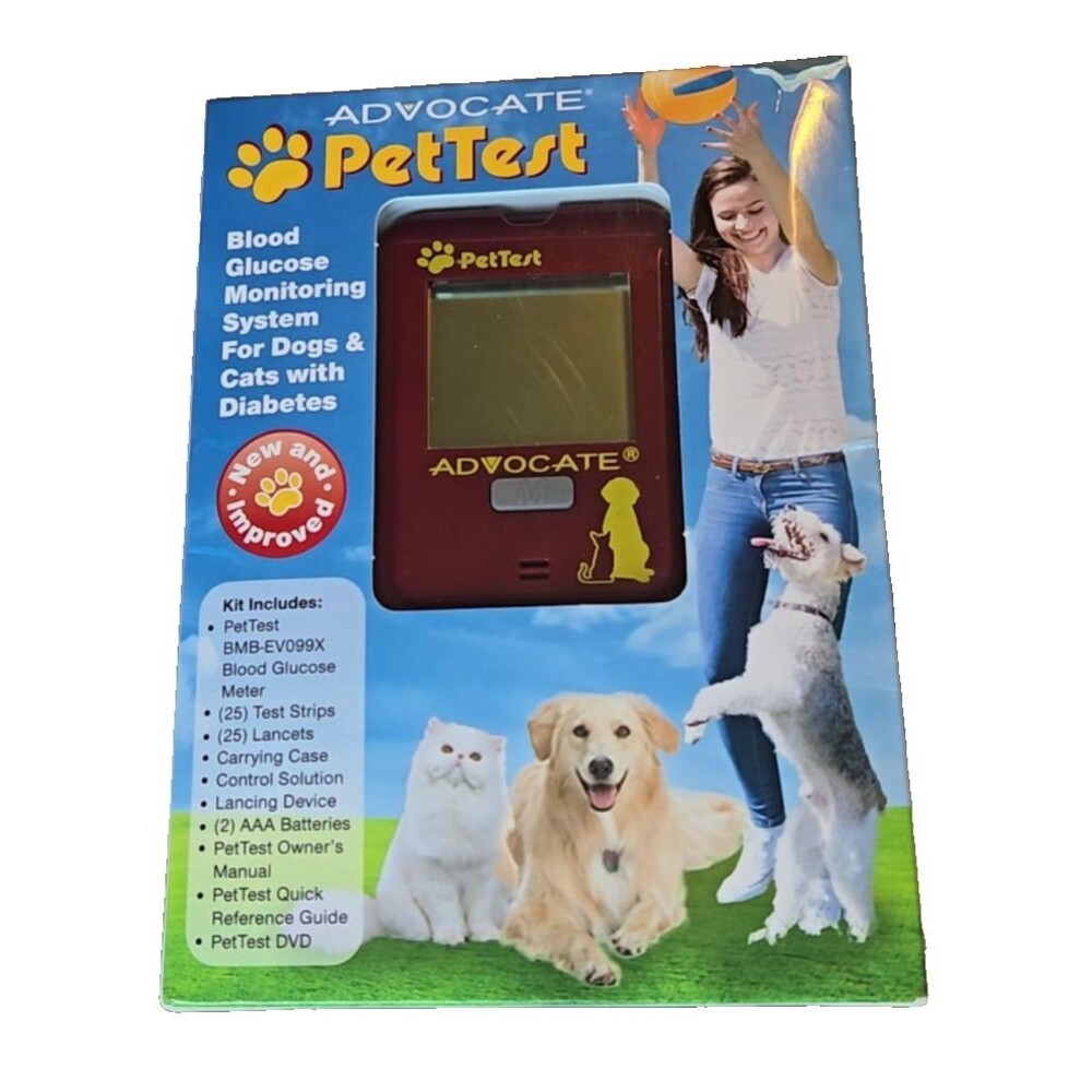 Pet Test Advocate Blood Glucose Monitor System Sugar Check Kit Dog Cat Diabetes